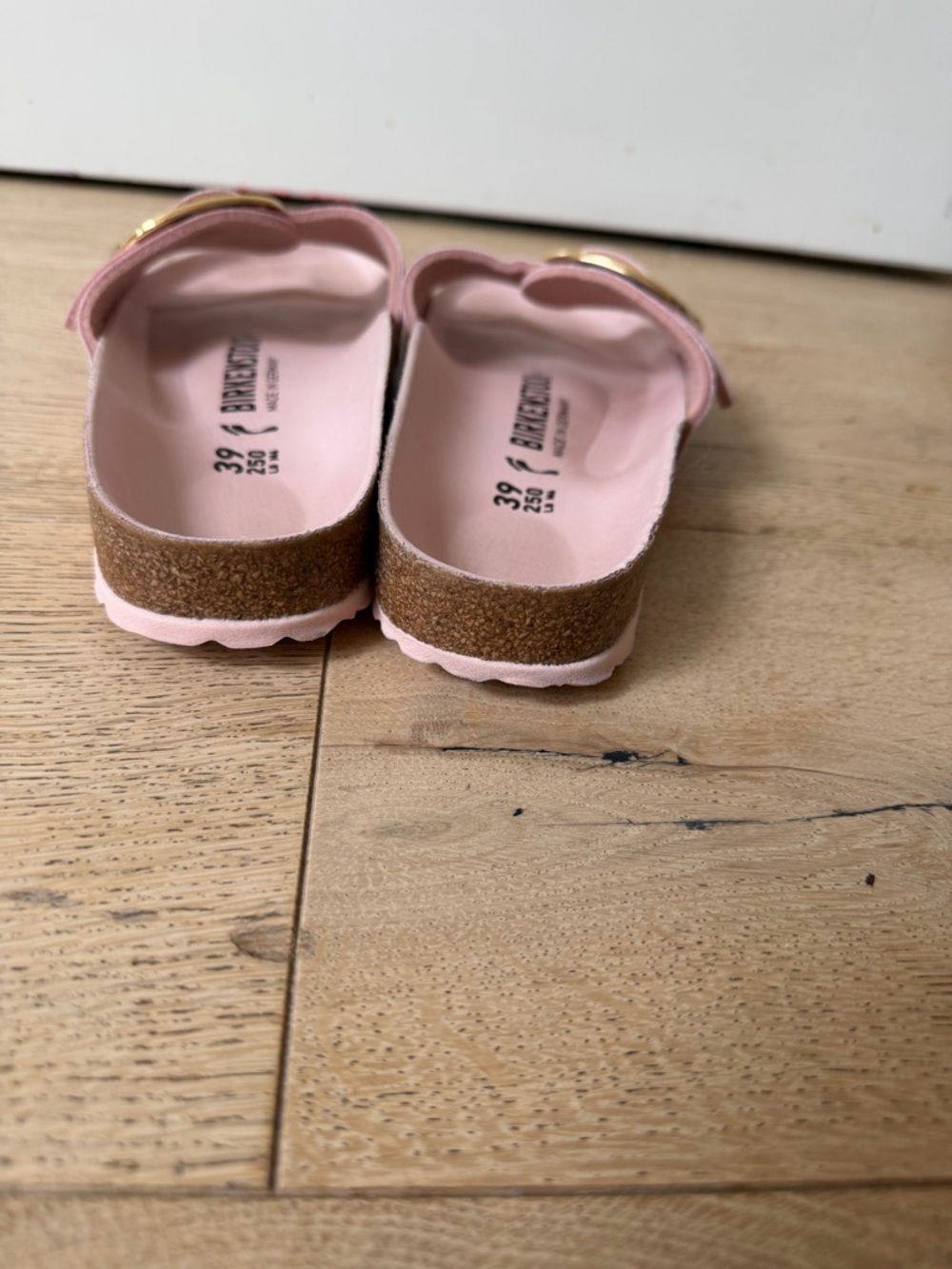 Birkenstock Madrid Big Buckle Sandal in Pink and Gold - Picture 5 of 7